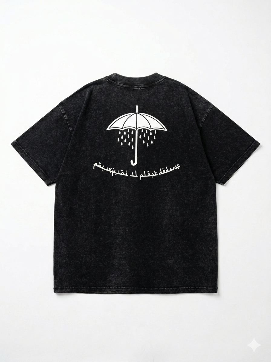 T-Shirt Oversize Acid Wash Noir – Collection "Pourquoi il pleut dedans"